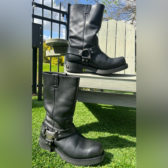 Harley-Davidson Other - Harley Davidson Mega Harness Black Leather Motorcycle Riding Boots Men’s 11 wide